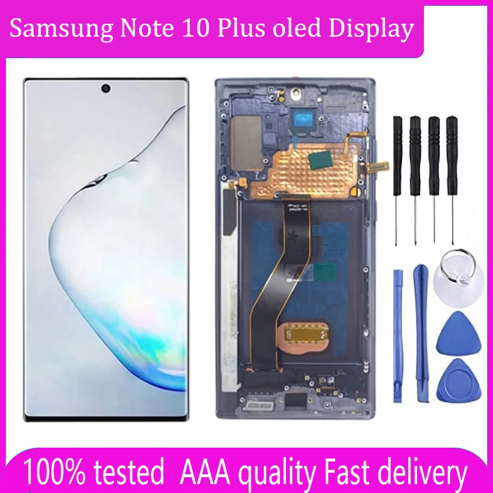 Super OLED Display For Samsung Galaxy Note10 Plus LCD N975 N975F Touch Screen With Frame Digitizer Assembly Note10 Plus LCD