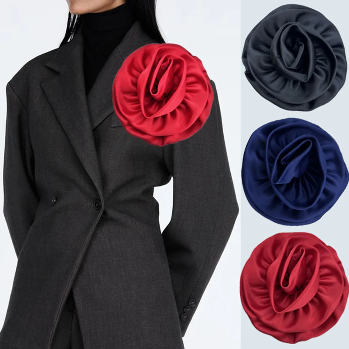 Large Flower Brooch Handmade Accessories Suit Sweater Coat Pin Brooches