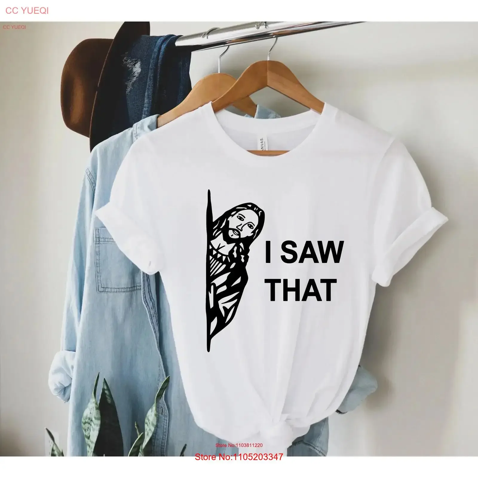 

Футболка с изображением Иисуса I Saw ThaT, религиозный забавный христианский топ, винтажный стираный модный мягкий повседневный мужской универсальный удобный графический