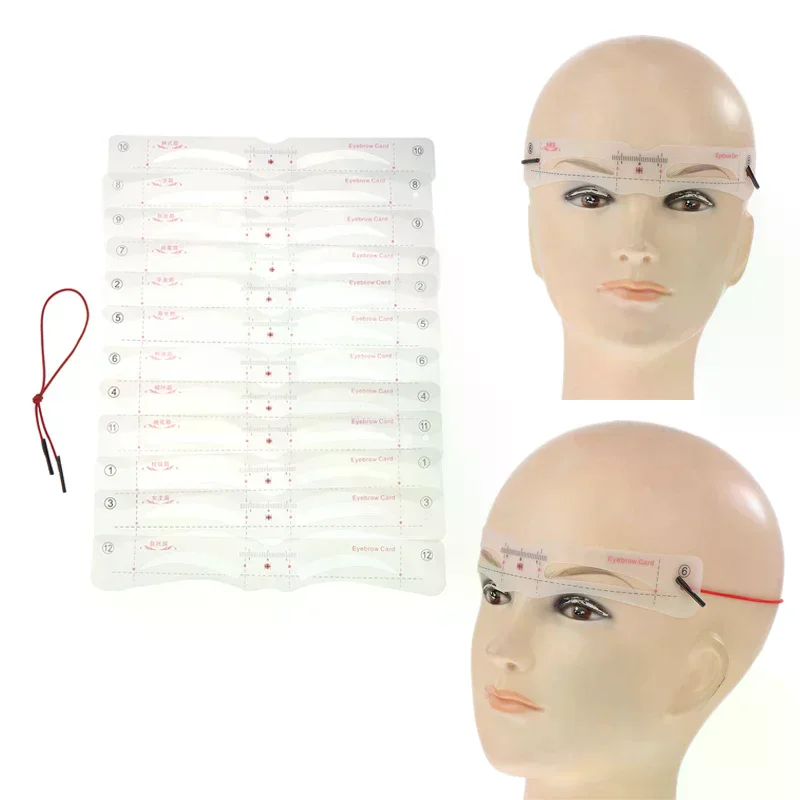/ACR/Silicone Eyebrow Stencils Makeup Eyebrow Drawing Guide Card Template DIY Makeup Accessories 12Pcs
