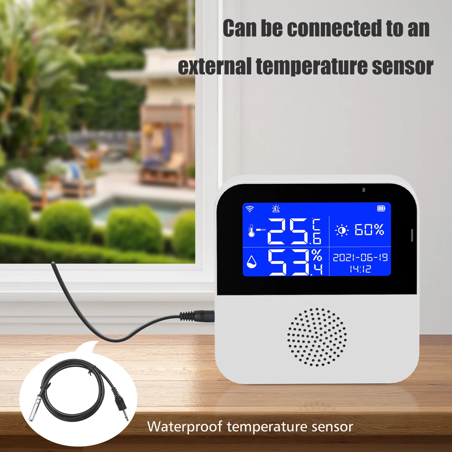 Tuya Smart Home WiFi Sensor de temperatura, umidade, trabalhar com o Google Assistant