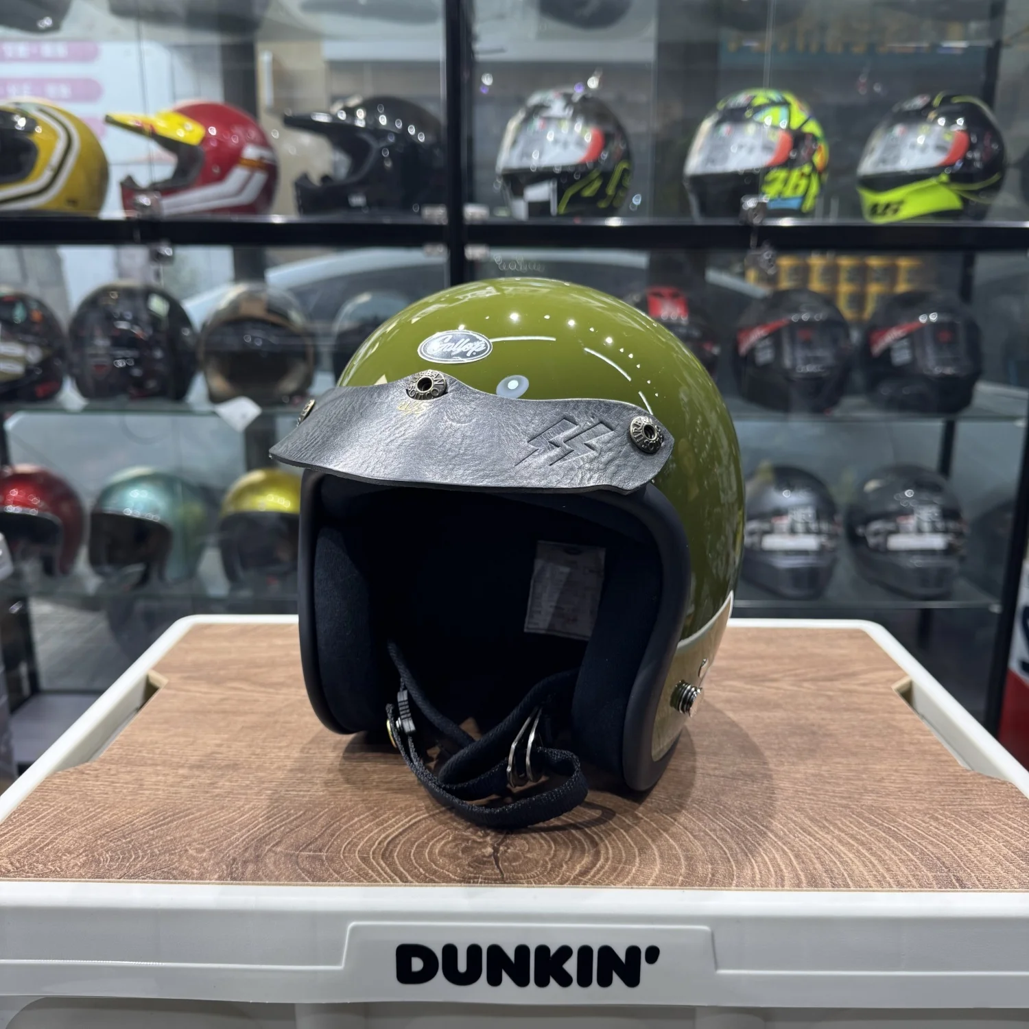 gallop34-half-helmet-vintage-bird-sea-retro-leather-sweatband-threepoint-buckle-tanned-genuine-leather-with-lightning-cap