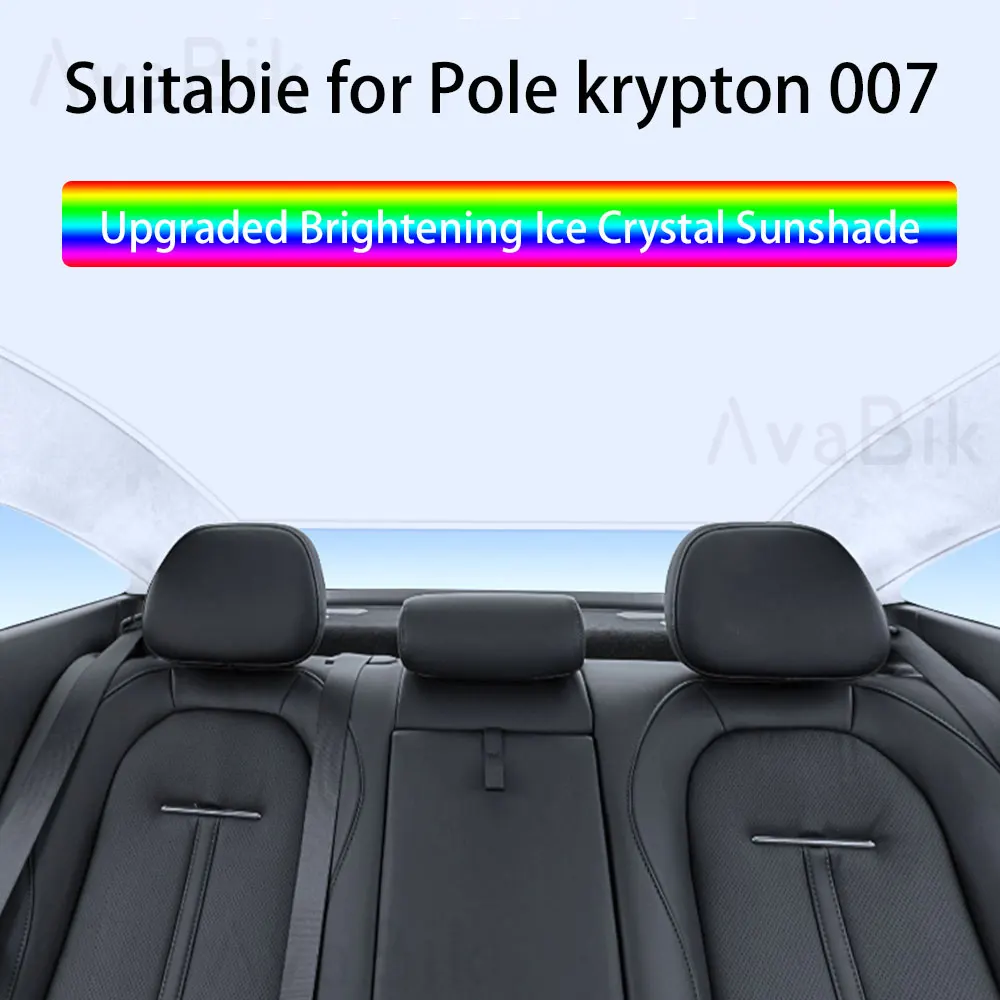 

Car Clip-on Sunroof Skylight Blind Shading Cover Colorful Ice Crystal Auto Roof Sunshade Fit For Pole krypton 007