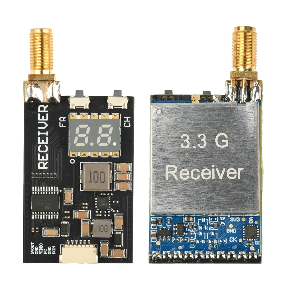 FPV 3.3G 64CH VRX FPV Wireless Image Transmission Receiver Frequency Range 3060-3500MHz Automatic Channel Search RX3364-CPB