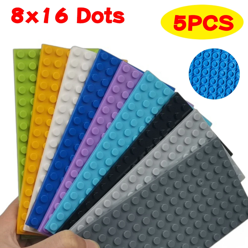 

5 шт., тонкая пластина «сделай сам», 8x16 точек, MOC, строительные блоки, опорные пластины, подходят для мелких частиц, кирпичи, креативные просветляющие детские игрушки