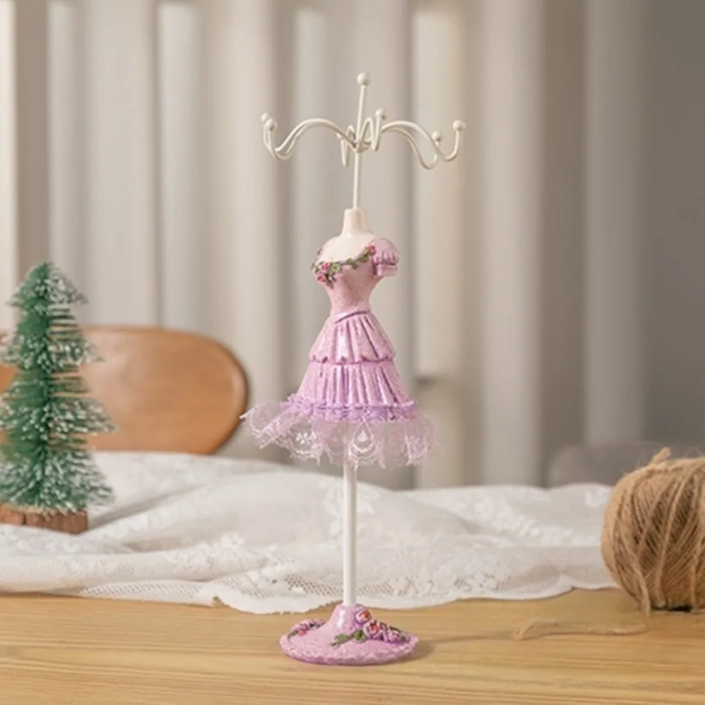 Organizer Rack Dress Model Jewelry Display Rack Princess Ring Necklace Mannequin Display Stand Rose Flower