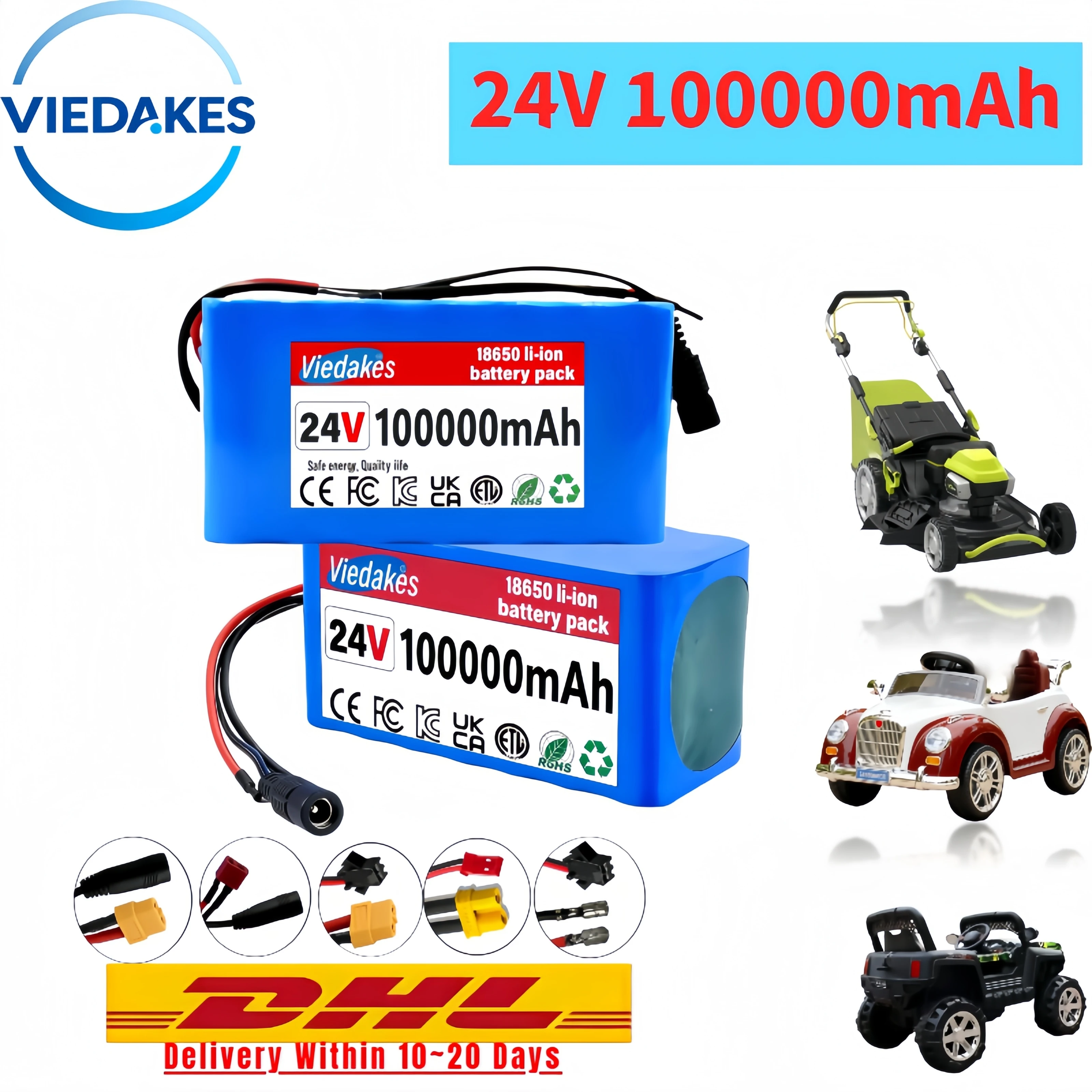 

2025new 18650 rechargeable lithium battery pack 7S3P 24V 100Ah, with BMS, can be used for wheelchairs, toy cars, scooters
