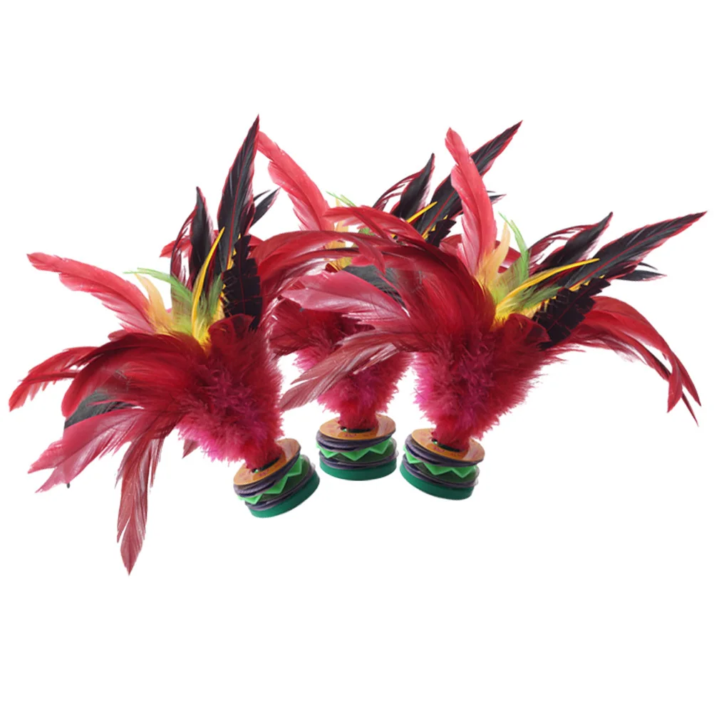 3 قطع ركلة الريشة الملونة المتينة في الهواء الطلق داخلي الترفيه اللياقة البدنية ممارسة الترفيه لعبة اللوازم الرياضية