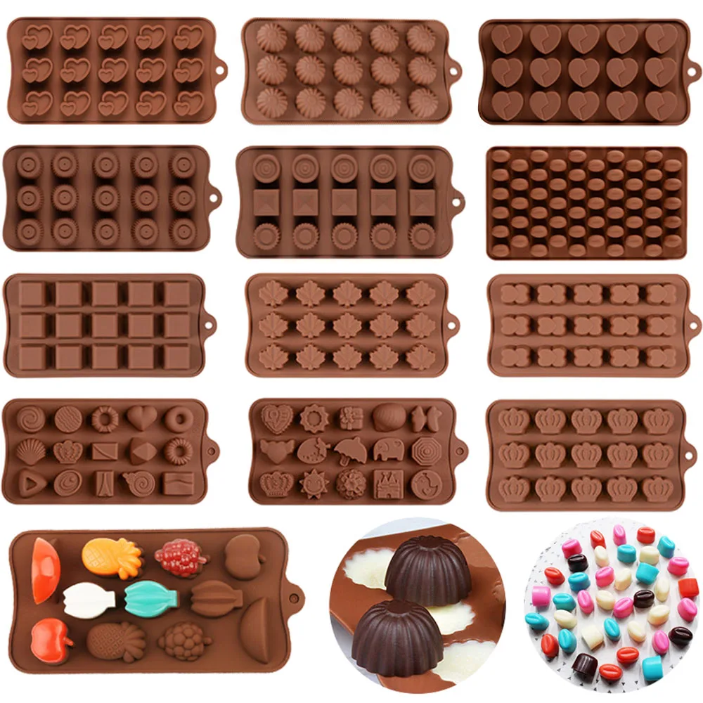 

Heart Silicone Chocolate Mold DIY Cake Accessories Non-Stick Animals Shaped Ice Grid Candy Biscuit Pastry Mould