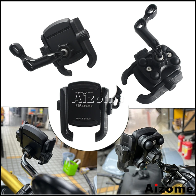 Motorcycle Pazoma Perch Phone Mount 360° Rotation Holder For Harley Dyna Softail Touring Sportster BMW R nineT Honda Gold Wing