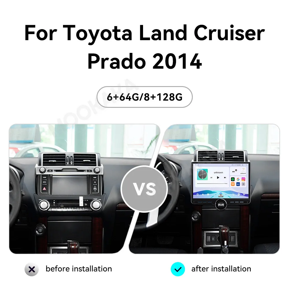 11.5'' Single knob Android Auto Radio For Toyota Prado 2014 Multimedia Navigation Car Stereo Receiver player Head Unit Carplay