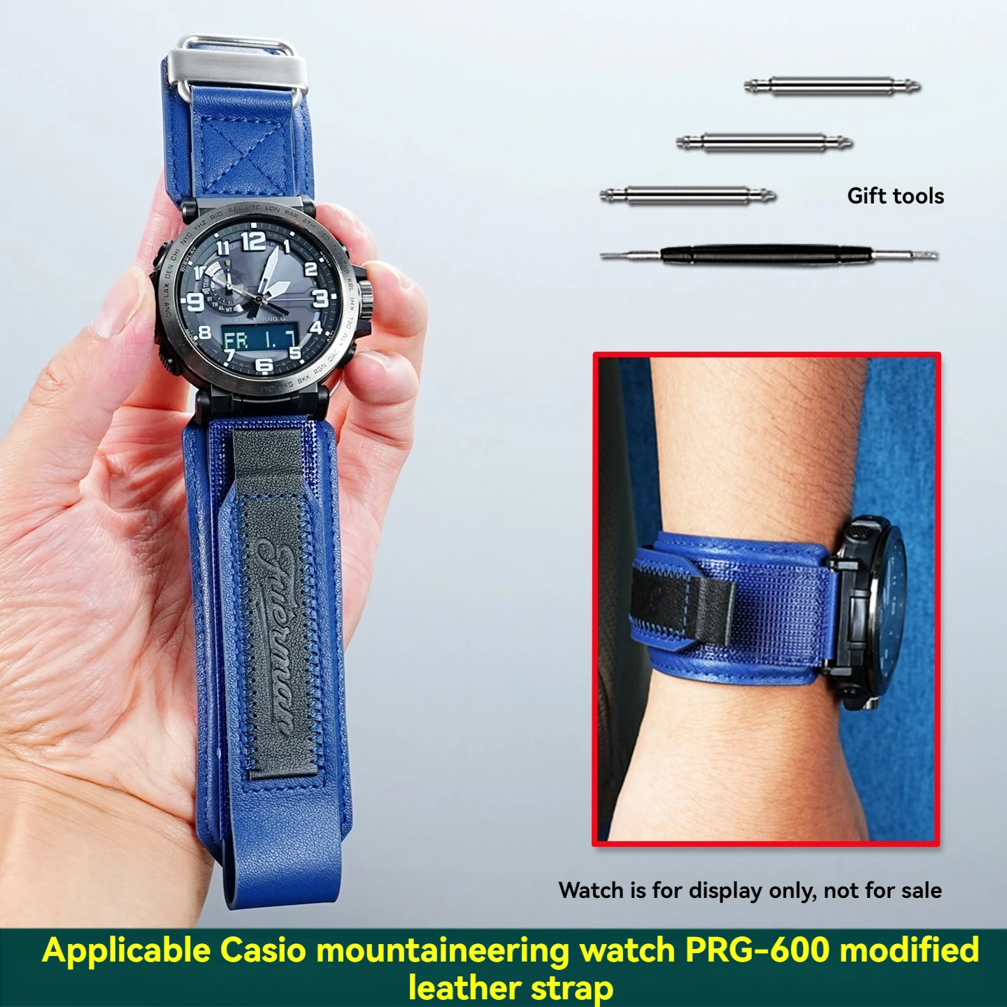 

Ремешок для часов GA2000/ga2200 из воловьей кожи для Casio PROTREK Series PRG-600/prg-650/PRW-6600, черный, спортивный браслет для активного отдыха, 24 мм.