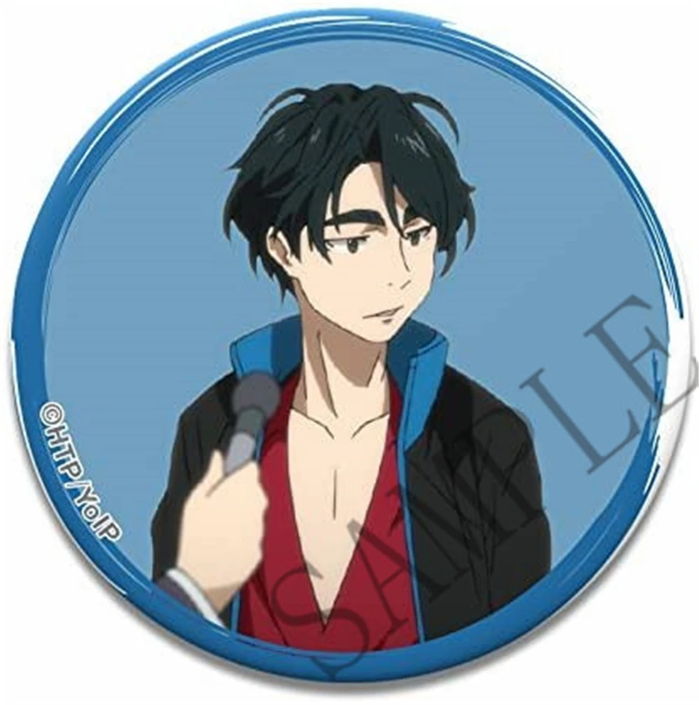 58mm Anime Yuri on Ice Yuri Katsuki Victor Nikiforov Cosplay COSTUME Badge Pin SPTE Tinplate Brooch﻿ Prop Xmas Gift