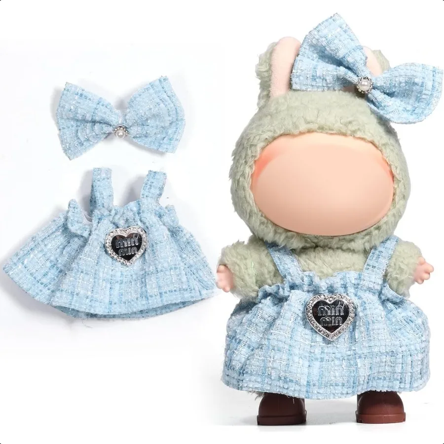 

AICase for Labubu Одежда для одежды LabubuКомплект одежды для куклы Lububu 17 см Комплект из 2 предметов Премиум Роскошная шикарная одежда Dr для LA