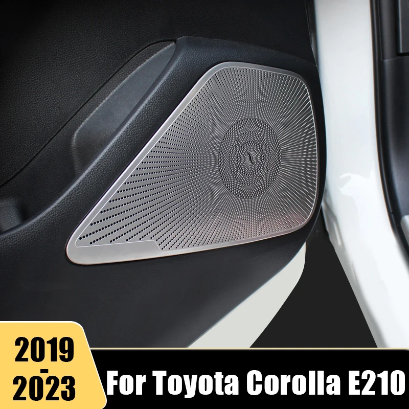 

4Pcs Front Rear Door Speaker Cover Decorative For Toyota Corolla E210 2019 2020 2021 2022 2023 Stainless Car Tweeter Stickers