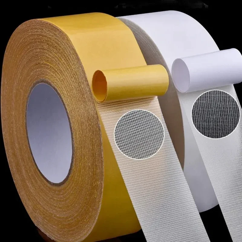 5M High Viscosity Tapes Double Sided Cloth Base Grid Tapes Waterproof Traceless Carpet Adhesive Fiber Tape Strong Sticky Strips