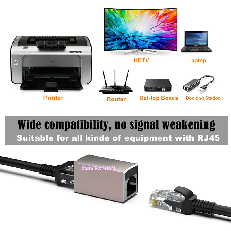 8P8C 8Pin 10Gbps Rj45 Female to Female Network Extension Adapter Connector For CAT8 CAT7 6 8P Rj45 Female Extend Adaptor Socket