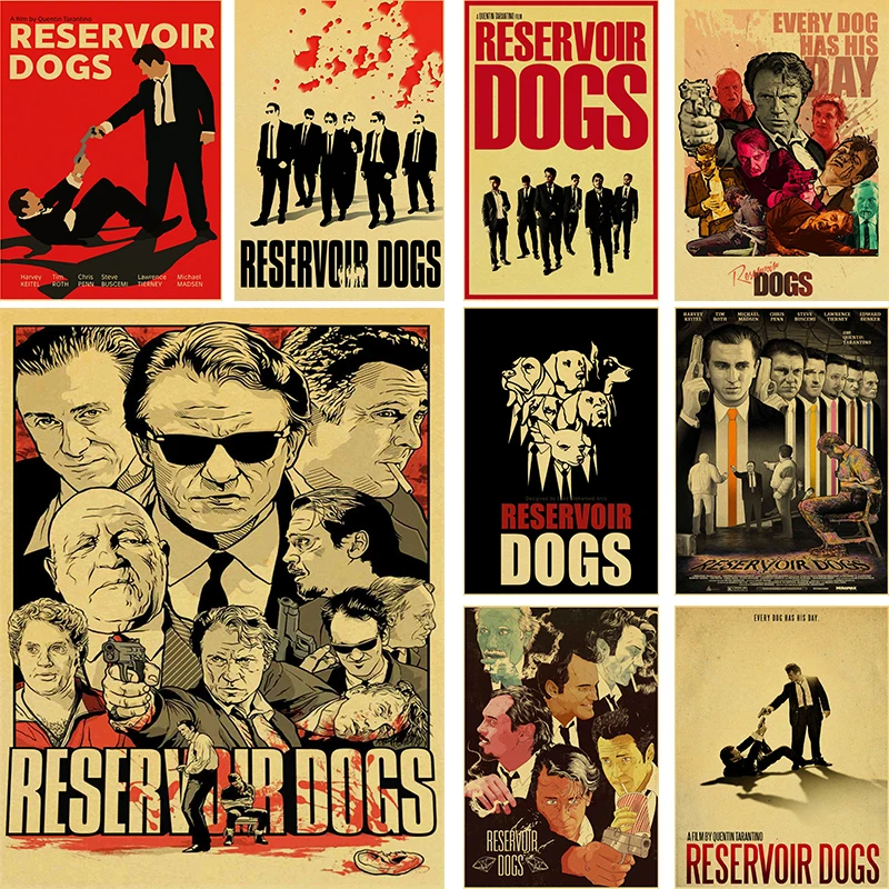 

Quentin Tarantino Series Movie Poster Reservoir Dogs Kraft Paper High Quality Print Home Decor Retro Poster for Home/bar