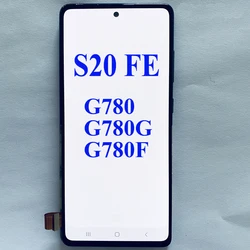 Super AMOLED For Samsung  S20 FE G780F G780G G780 display Touch Screen With frame S20fe Screen With Red Burn Shadows