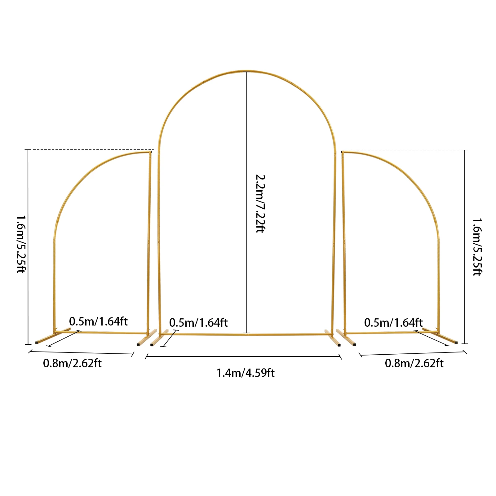 2.2M Wedding Arch Cover Wedding Arch Backdrop Stand Set For Wedding Birthday Party Ceremony Balloon Arch Garden