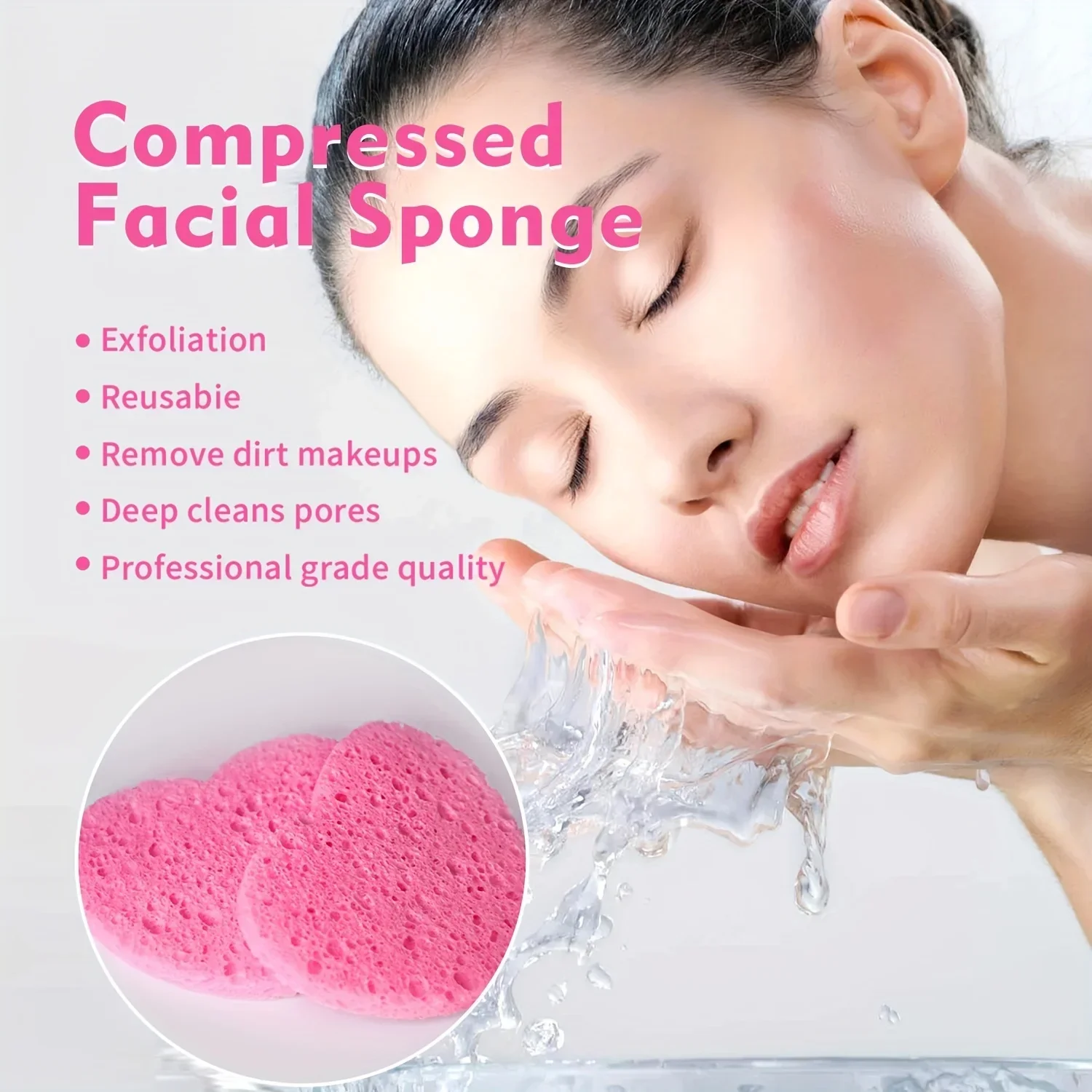 20 peças esponjas faciais em forma de coração comprimido facial natural almofadas de limpeza facial esfoliante para limpeza reutilizável