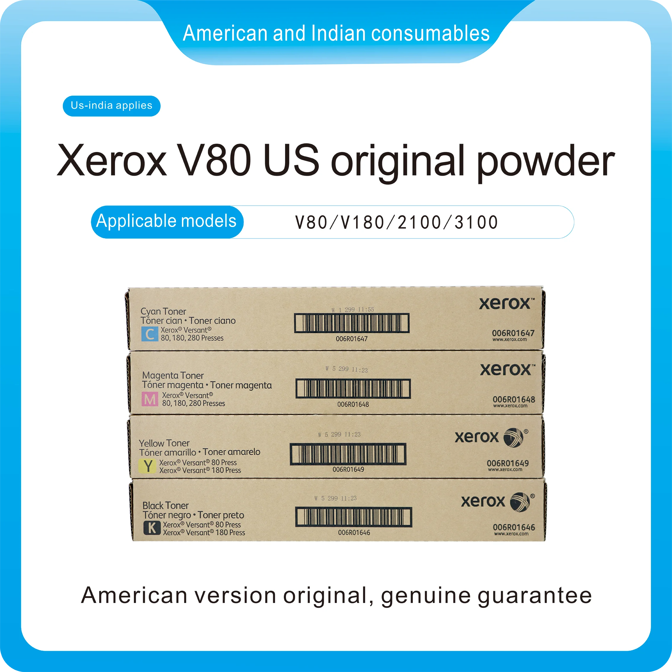 006R01646 006R01647 006R01648 006R01649 for Xerox V80 V180 V2100 V3100 ITB development powder Xerox Versant 80 180 2100 3100