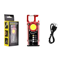 Mini Lanterna LED Chaveiro Luz Multifuncional Portátil COB Camping Lanternas USB Carregamento Luzes de Trabalho Lanterna De Pesca