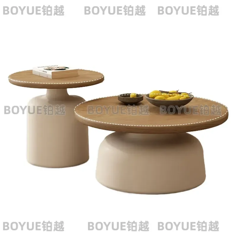 for Light Luxury Coffee Table Modern Simple Home Italian Living Room Designer Round Cream Style