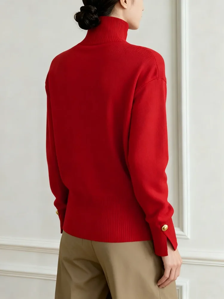 

UOOZEE женский свободный однотонный свитер на пуговицах с длинными рукавами и разрезом по бокам, элегантный осенне-зимний теплый пуловер