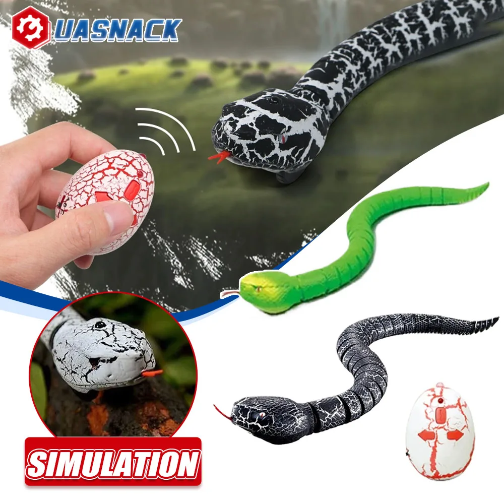 RC Remote Control Snake Toy For Cat Kitten Egg-shaped Controller Rattlesnake Interactive Snake Cat Teaser Play Toy Game Pet Kid