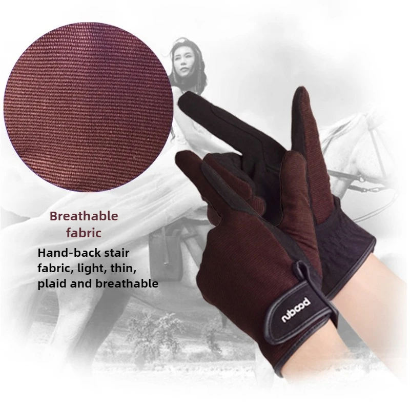 Non-slip Grip Horse Riding Gloves Adult Breathable Adjustable Touchscreen for Riding Cycling Driving Training Equestrian Gloves