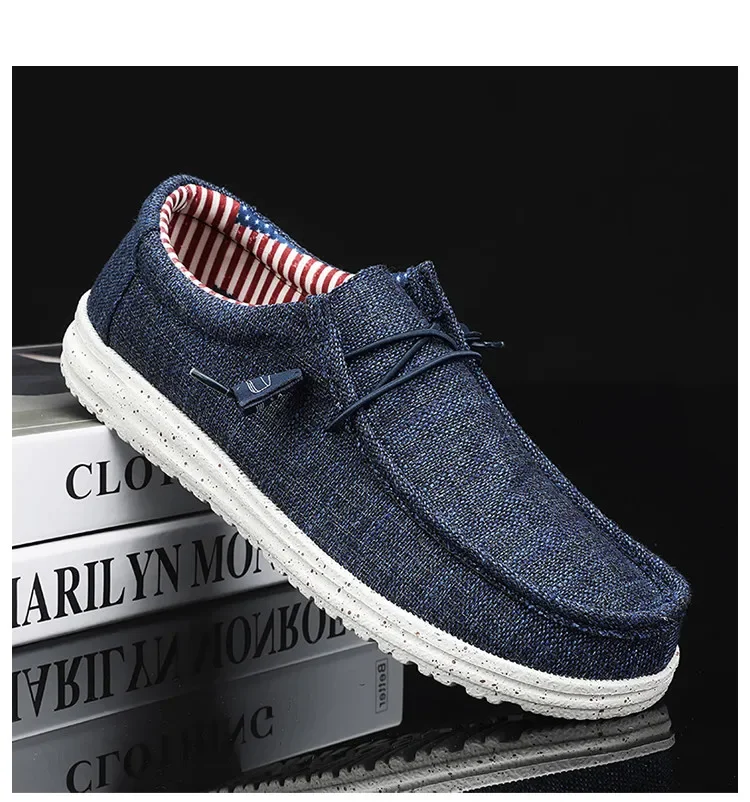 Männer 2024 neue Freizeit Turnschuhe Frühling Sommer atmungsaktive leichte Outdoor-Segeltuchs chuhe große Herren schuhe Walking Loafers – Detail 19