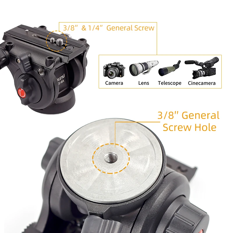 Panoramic Tripod Head New Listing Heavy Duty Fluid Video Head For Tripod Monopod Camera Holder Stand Mobile DSLR