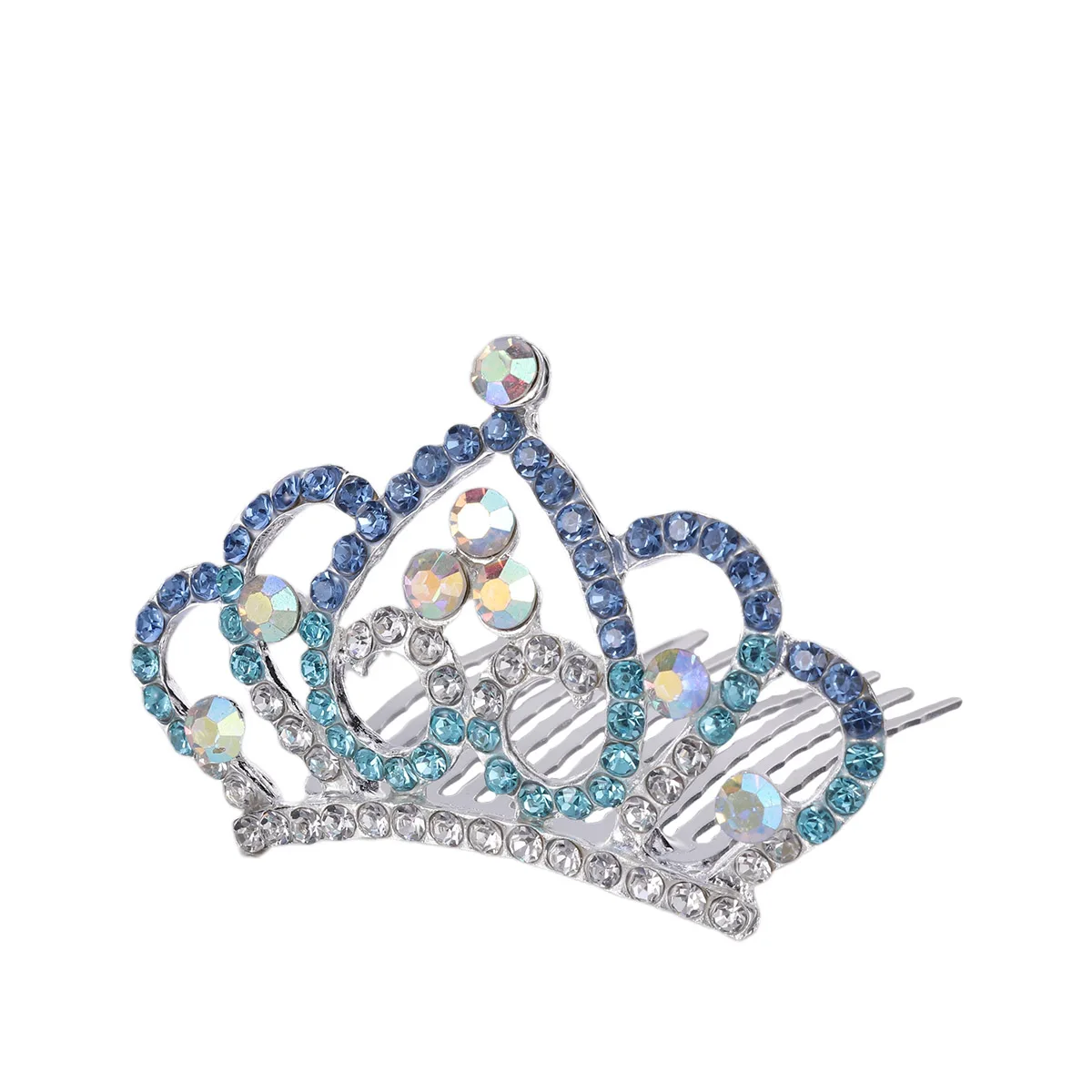 

1 Pc Crystal Crown Comb for Girls Rhinestone Tiara Kids Hair Accessories Durable Elegant Birthday Party Pageant Performance