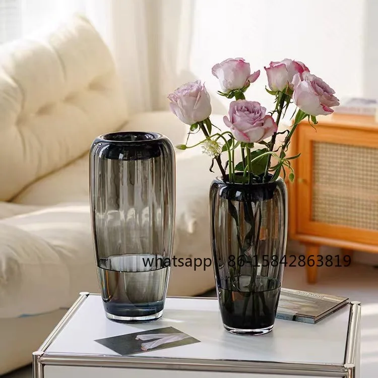 Light Luxury High-end Glass Vase Hydroponic Water Raising Flowers Lily Rose Living Room Decorative Flower Arrangement Ornament
