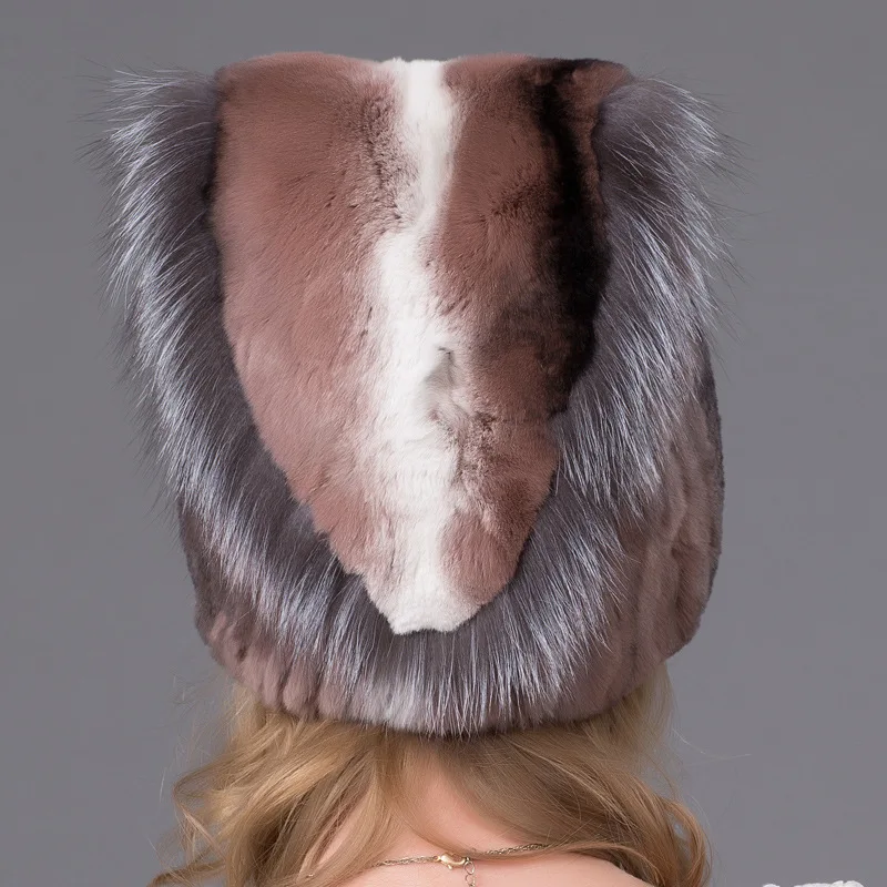 Hot Selling Otter Rabbit Fur Woven Women's High-Quality Fur Hat, Thickened Autumn and Winter Warm Women's Fox Fur Knitted Hat