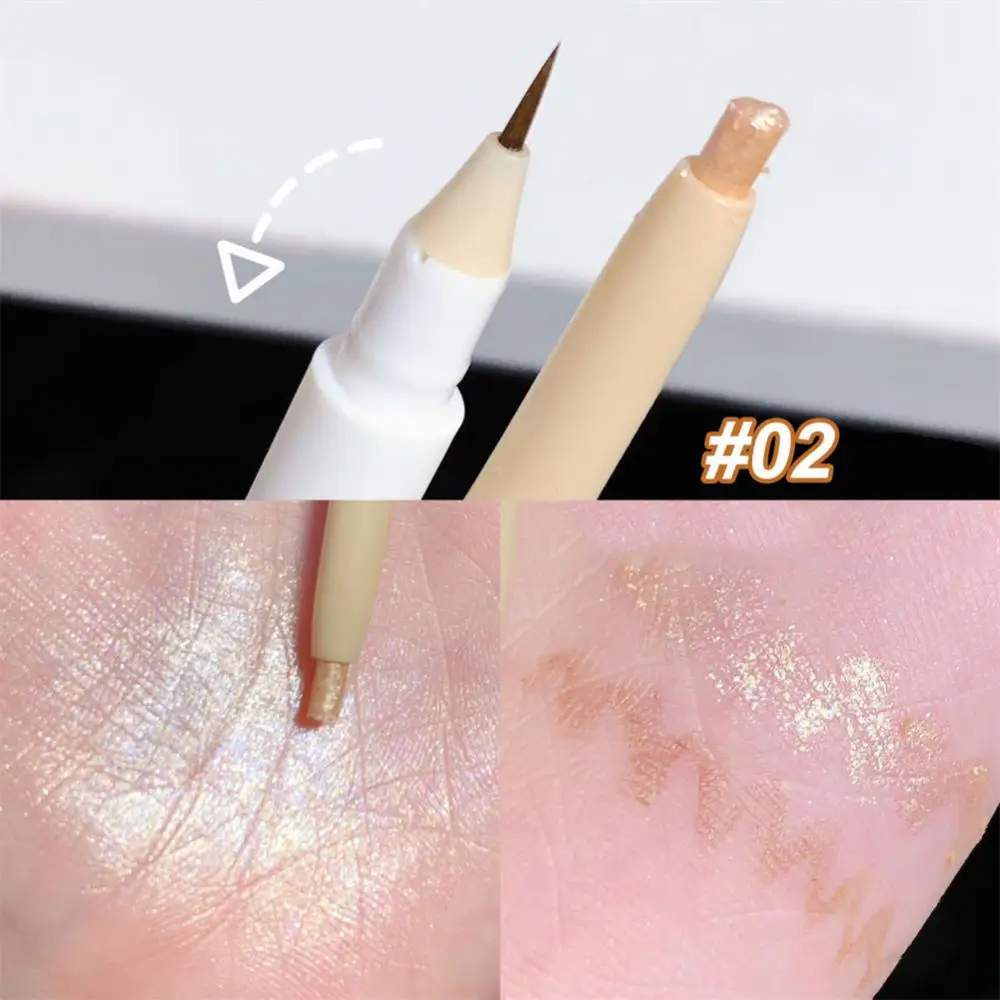 Double Headed Eyeliner Lying Silkworm Pen Pearl Glitter Eye Shadow Liner Pencil Highlighter Aegyo-sal Makeup New