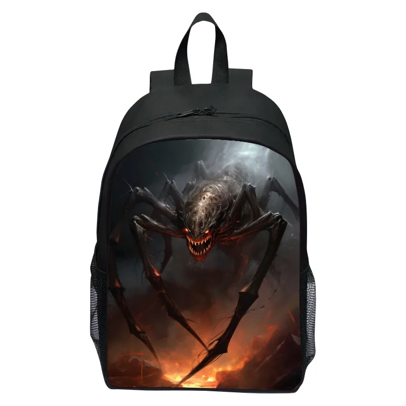 Mochila con estampado de lobo feroz para niños, bolsa escolar para niños, mochilas con estampado de Spider-King, bolsa de viaje para adolescentes de gran capacidad