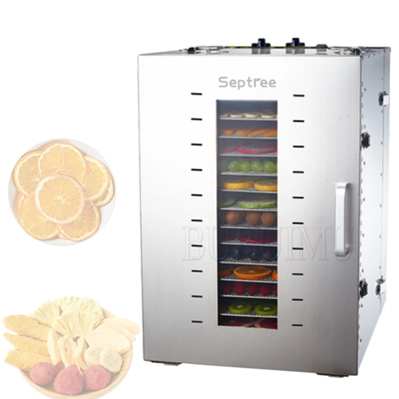 

16-Layers Food Dehydrator Commercial Food Dryer Stainless Steel Fruits Vegetables Drying Machine 220v 1000w