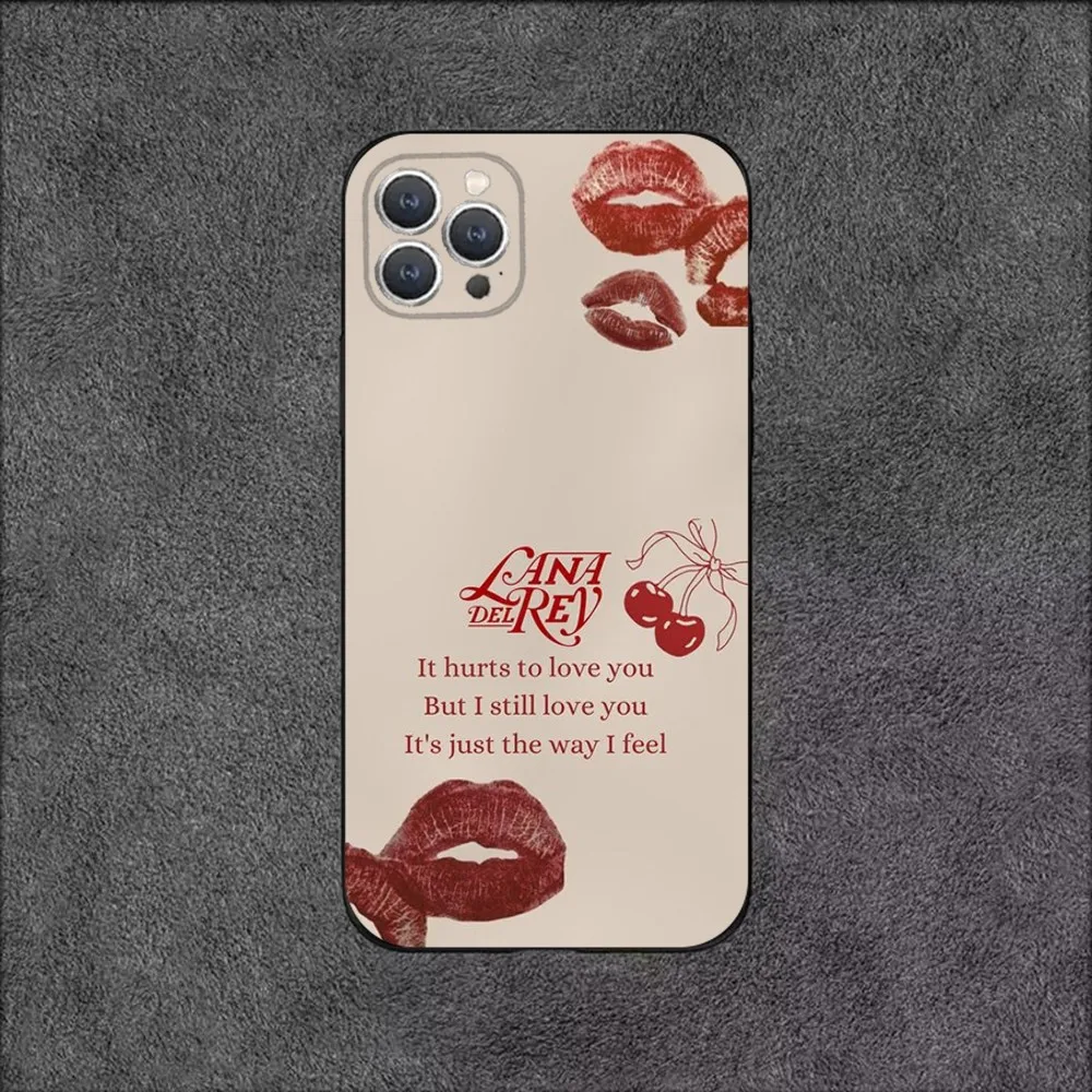 Funda de teléfono Singer Lana Del Rey para iPhone 15,14,13,12,11,Plus,Pro Max,XS,X,XR,SE,Mini,8,7 funda negra de silicona suave