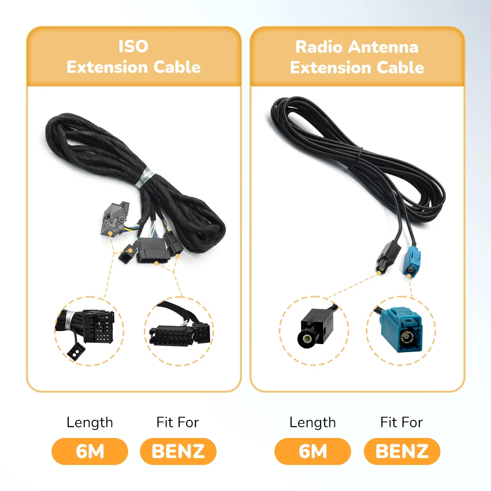 Smoonavi universal extension stromkabel 6 meter extra kabel für oem mercedes-benz w211 w209 w219