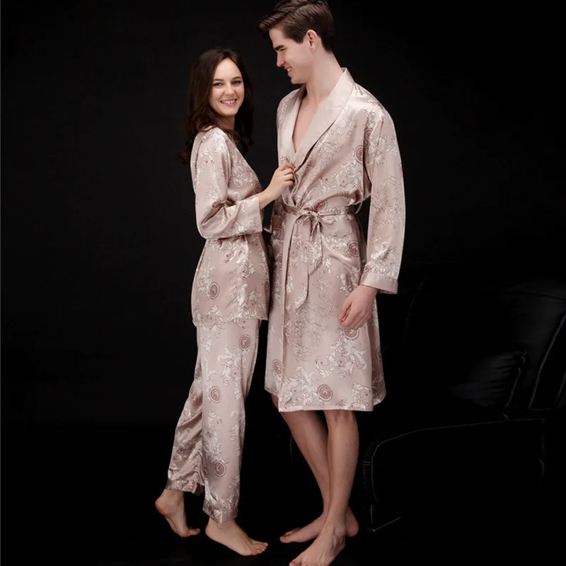 Sleepwear Bathrobe Couple Clothing Homewear Summer Thin Elegant Comfortable Casual Simple Stylish Versatile Loose Fit Large Size