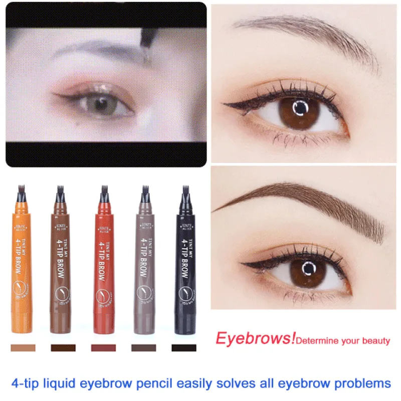 Lápiz de cejas líquido biónico, lápiz de cejas liso Natural, resistente al agua y al sudor, lápiz de cejas de Color fácil