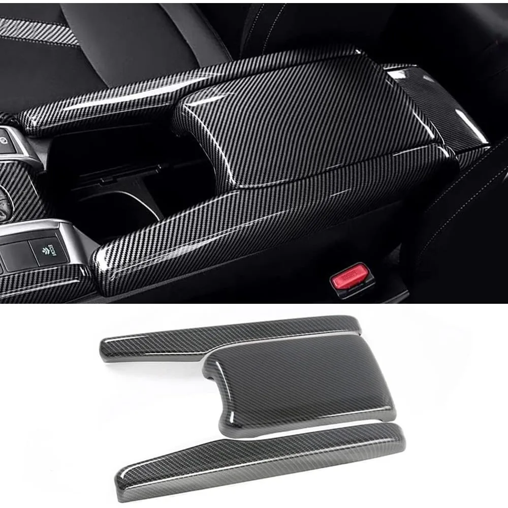 

Carbon Fiber Car Center Armrest Cover for Honda Civic 2016-2021, Interior Storage Box Trim Accessories