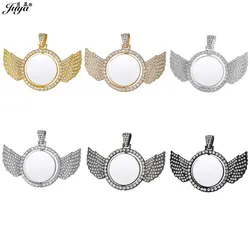 1set 25mm Sublimation Pendant Cabochon Base Double Sided Tray For DIY Sublimation Heat transfer Jewelry Making Accessories