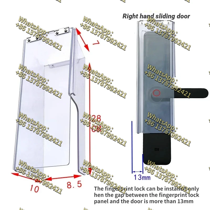 Smart door lock waterproof cover fingerprint  outdoor flip  rainproof transparent plastic  28×10×8.5cm