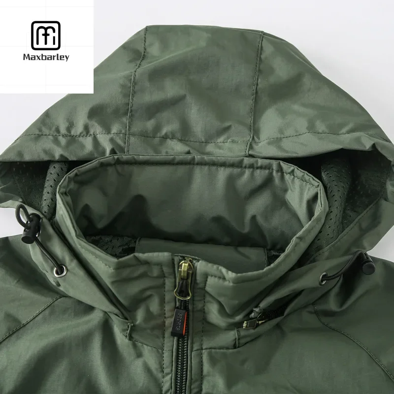Spring Men Outdoor Waterproof Jacket Plus Size Windbreaker Rain Coat Breathable Fishing Camping Tactical Jackets Male Clothing