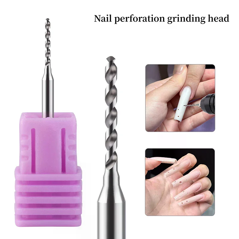 Nail Art Perforation Grinding Head Tungsten Steel Nail Drill Bits DIY Punk Style Nail Charms Manicure Tool Machine Accessories