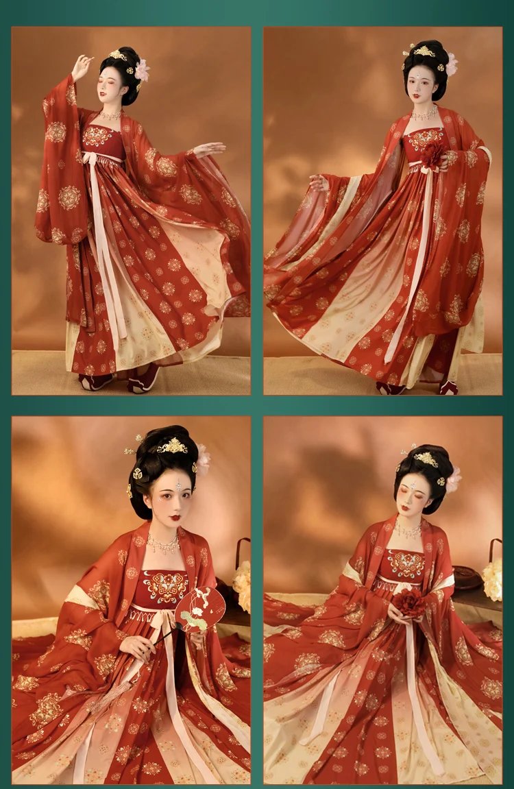 Originele Dames Han Chinese Kleding Zomer Tang Stijl Geborduurde Koningin Prinses Rok Chinese Traditionele Han Kleding