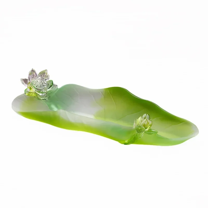 Glazed lotus flower petal seat ornament  room zen incense burner Chinese style creative decorative crafts
